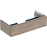 Mueble bajo Geberit ONE para lavabo, con un cajón: Ancho de lavabo=105cm, Nogal hickory / Melamina estructura madera